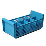 Carlisle C32P114 Flatware Washing Basket w/ 3.5-in Compartment, Carlisle Blue