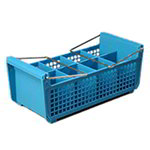 Carlisle C32P214 Flatware Washing Basket, Handles & 3.5-in Compartment, Blue