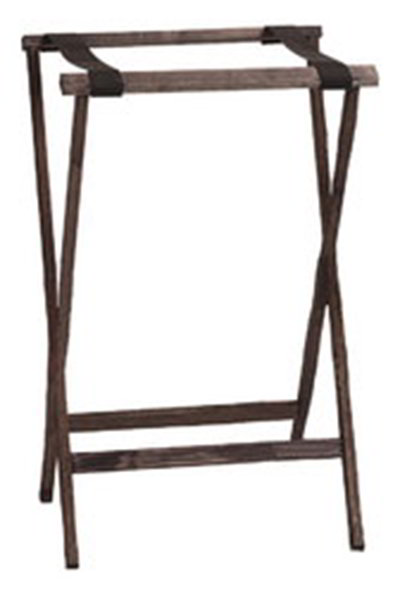 Carlisle C3620W11 Folding Tray Stand - 20x18x30" (2)Black Straps, Walnut