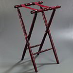 Carlisle C362276 31-in Delux Tray Stand, Rubber Grips, Mahogany Finish Hardwood