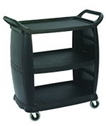 Carlisle CC203603 Bus Cart w/ 3 Shelves, 300 lb Capacity, Black
