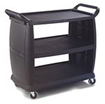 Carlisle CC224303 Bussing Cart w/ 3-Shelves, 300-lb Capacity, Black