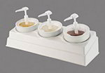 Carlisle CM105802 Crock & Organizer Condiment Set w/ Lids, White