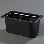 Carlisle CM110303 1/3-Size Divided Coldmaster Food Pan, 6-in Deep, NSF, Black