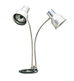 Carlisle HL828500 Flexiglow Heat Lamp, 24-in Dual Flex Arms, 2 Bulbs, Aluminum