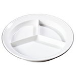 Carlisle KL20302 8-3/4-in Narrow Rim 3-Compartment Plate, Melamine, White