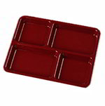 Carlisle KL44485 (4)Compartment School Tray - 8-1/2x11" Dark Cranberry