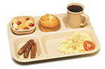 Carlisle PCD80125 5-Compartment Tray, Polycarbonate, NSF, Tan