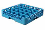 Carlisle RG2514 Full-Size OptiClean Dishwasher Glass Rack, 25 Compartment, Carlisle Blue
