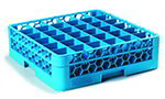 Carlisle RG36-114 Full-Size Glass Rack, 36-compartment w/ 1 Extender, Carlisle Blue