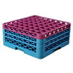 Carlisle RG493C414 49-Compartment Glass Rack, 7-9/10-in, 3-Extenders, Lavender/Blue