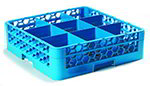 Carlisle RG9114 9-Compartment Glass Rack, 3.2-in Height, Blue