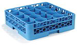 Carlisle RW2014 20-Compartment Dishwasher Glass Rack w/ Extender & 4-Handles, Blue