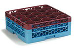 Carlisle RW202C437 20-Compartment Rack w/ 3-Extenders & 4-Handles, Blue/Burgundy
