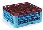 Carlisle RW203C437 20-Compartment Rack w/ 4-Extenders & 4-Handles, Blue/Burgundy