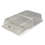 Carlisle SC2907 Half Size Acrylic Hinged Tray Cover w/ Chrome Handle, Clear