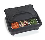 Carlisle XT140003 Insulated Pan Carrier w/ Self Venting Lid, 4-in Top Loader, Black