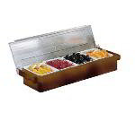 Carlisle CH1401 Deluxe Condiment Caddy, (4) 1-1/2 Pint Containers, Brown
