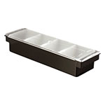 Carlisle CH1503 Deluxe Condiment Caddy, (4) 1-1/2 Pint Containers, Black