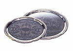 Carlisle 608904 Oval Tray, 17.75 x 12-7/8-in, Ornate Border, Chrome Plated