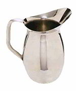 Carlisle 609273 3-qt Bell Shaped Water Pitcher w/ Ice Guard, Stainless