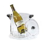 Carlisle IG24507 Diamond Cut Acrylic Ice Bucket w/ Chrome Plated Lid & Side Handles