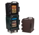 Carlisle MY400-03 End Loader Food Carrier w/ Removable Door, Insulated Poly, Black