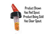 Carlisle P2013 Portion Pourer w/ Collar - 7/8 oz. - Blue Base, Clear Spout, Black Collar