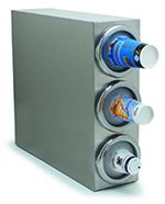 Carlisle 38883G Vertical Cabinet 3-Cup Dispenser For 8-46-oz Cups, Stainless