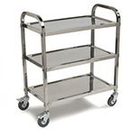 Carlisle UC4031733 3-Shelf Utility Cart, 17.75 x 33-3/8-in, 400-lb Capacity, Stainless