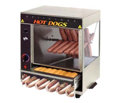 Star Manufacturing 175SBA-230 Hot Dog Broiler w/ Cradle & Bun Warmer, 48-Dogs & 32-Buns, Export