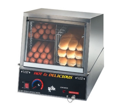 Star Manufacturing 35SSA230 Hot Dog Steamer w/ Juice Tray, Holds 170 Dog/18-Bun, Export