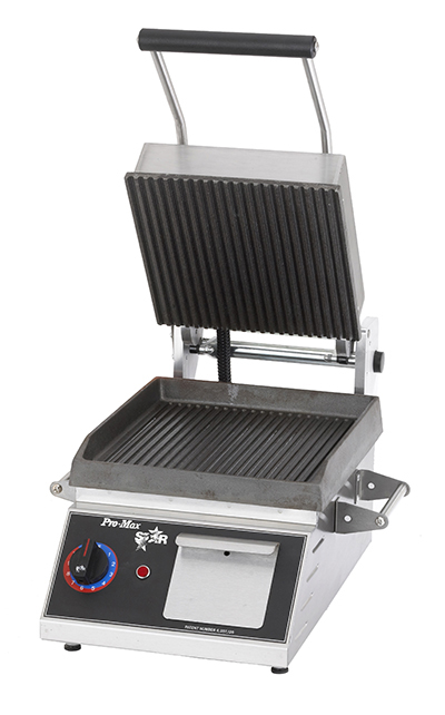 Star Manufacturing CG10IE 2082401 Panini Grill w/ Grooved Plates & Thermostatic Control, 1800-watts, 208/240/1 V