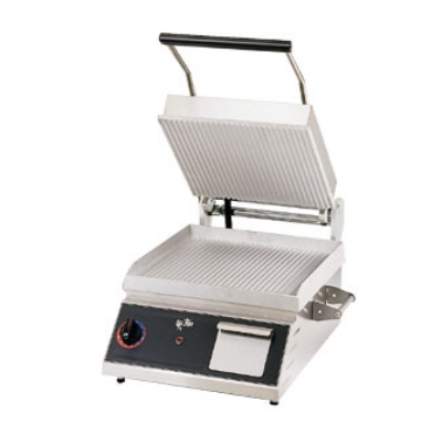 Star Manufacturing CG14B-230 Panini Grill, 14 x 14-in, Grooved Aluminum Plates, Export