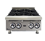 Star Manufacturing 804HA LP 24-in Hotplate w/ 4-Burners & Manual Controls, 120000-BTU, LP