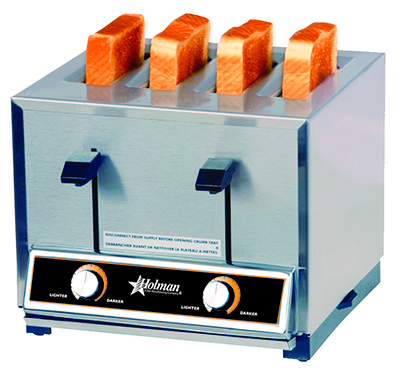 Star Manufacturing T4208240 Pop-Up Toaster, 4 Slice Bread or Bagel, Solid State Timer, 208/240 V