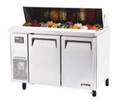 Turbo Air JST-48 2-Section Sandwich Salad Unit w/ Swing Door, 11-cu ft, (12) 1/6-Size, 115V