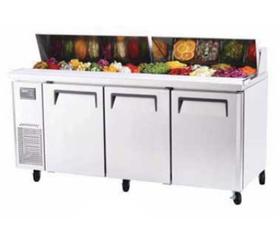 Turbo Air JST-72 3-Section Sandwich Salad Unit w/ Swing Door, 18-cu ft, (18) 1/6-Size, 115V