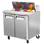 Turbo Air MST-36 Cold Air Sandwich Salad Unit w/ (10) 1/6-Size Pan Capacity, 9.5-cu ft