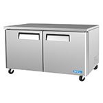 Turbo Air MUF-60 Undercounter Stainless Freezer w/ 2-Swing Door, 16-cu ft