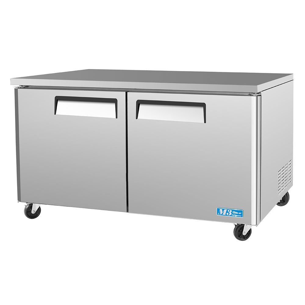 Turbo Air MUF-60 Undercounter Stainless Freezer w/ 2-Swing Door, 16-cu ft