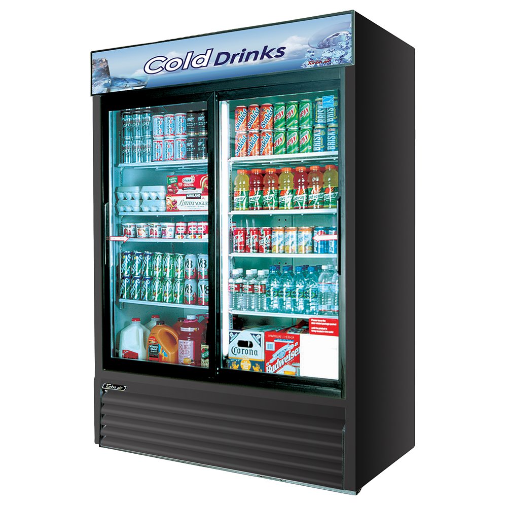 Turbo Air TGM-48RB 55.88" Two-Section Refrigerated Display w/ Sliding Doors, Bottom Mount Compressor, 115v