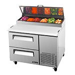 Turbo Air TPR-44SD-D2 1-Section Pizza Prep Table w/ 6-Pans, 14-cu ft, Cutting Board, 2-Drawer