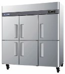 Turbo Air M3F72-6 Reach-In Freezer w/ 3-Section & Half Doors, 72-cu ft
