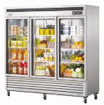 Turbo Air MSR-72G-3 Glass Door Refrigerator w/ Stainless Interior, 72-cu ft