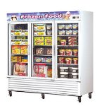 Turbo Air TGF-72F Three-Section Freezer Merchandiser w/ Glass Doors, 72-cu ft