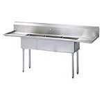 Turbo Air TSCS-3-23 Sink, (3) 16 x 14 x 12-in D w/ 15-in L & R Drainboard, Stainless
