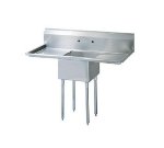 Turbo Air TSB-1-D2 Sink, (1) 24 x 24 x 14-in Deep, 24-in L & R Drainboard, Stainless