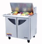 Turbo Air TST-36SD-15 Sandwich / Salad Unit w/ 2-Door, For 15-Pan, Stainless, 11-cu ft