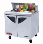 Turbo Air TST-36SD Sandwich / Salad Unit w/ 2-Door, For 10-Pan, Stainless, 11-cu ft